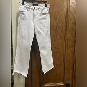 KUT Ftom The Kloth Kelsey High Rise Ankle Flare White Size 4
